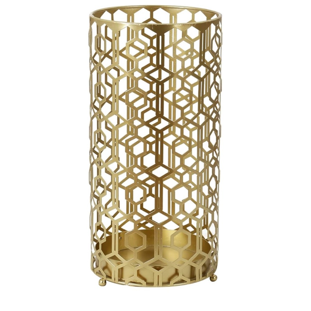 Elegant Gold Lattice Metal Umbrella Stand